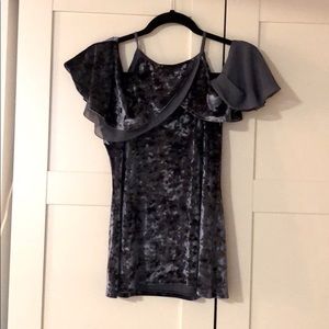 Dusty blue velvet blouse White House Black Market